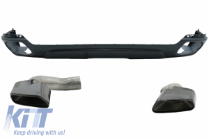 KITT brings you the new Rear Bumper Valance Diffuser & Square Exhaust Tips suitable for BMW X5 F15 (2013-2018) M-Tech V8 Design For Standard Rear Bumper Glossy Dark Grey Edition
