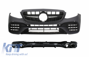 KITT brings you the new Front Bumper with Rear Diffuser and Exhaust Tips suitable for Mercedes E-Class W213 (2016-up) E53 Design Black Edition