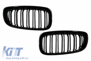 KITT brings you the new Central Kidney Grilles suitable for BMW 3 Series F34 GT  (2013-2020) Double Stripe M Design Piano Black