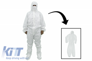 KITT brings you the new Coverall Overall Dustproof Workwear Jumpsuit Cotton and Polyethylene with Hood Washable size M, Waterproof, Washable