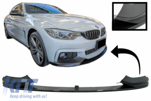 KITT brings you the new Front Bumper Spoiler Lip suitable for BMW 4 Series F32 F33 F36 Coupe Cabrio Grand Coupe (2013-03.2019) M-Performance Carbon Film Coating