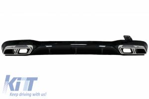 KITT brings you the new Rear Bumper Air Diffuser Black with Exhaust Muffler Tips Chrome suitable for Mercedes E-Class W213 (2016-up) E63s Design