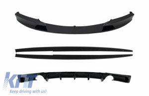 KITT brings you the new Rear Diffuser Double Outlet for Single Exhaust with Front Spoiler and Side Skirts Add-on Lip Extensions suitable for BMW 3 Series F30 F31 (2011-2019) M Performance Design