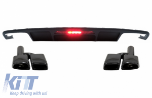 KITT brings you the new Rear Bumper Diffuser with Rear LED Fog Lamp suitable for MERCEDES CLS Sedan W218 (2011-2017) and Exhaust Muffler Tips Tail Pipes Only for AMG Sport Line