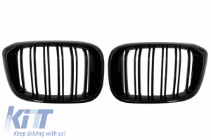 KITT brings you the new Central Kidney Grilles suitable for BMW X3 G01 (11/2017-up)  BMW X4 G02 (02/2018-up) Double Stripe M Design Piano Black