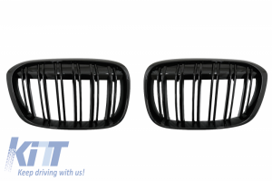KITT brings you the new Central Kidney Grilles suitable for BMW X1 SUV (F48) Pre-LCI (06.2015-2019) Double Stripe M Design Piano Black