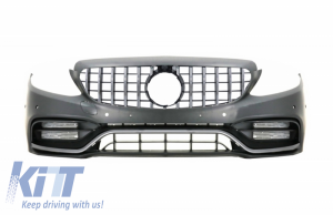 KITT brings you the new Front Bumper with Grille With/Without 360 Camera suitable for Mercedes C-Class W205 S205 (2014-2018) C63 GT-R Design