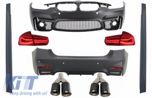 KITT brings you the new Body Kit suitable for BMW F30 (2011-2019) with LED Taillights Dynamic Sequential Turning Light EVO II M3 CS Design with Dual Twin Exhaust Muffler Tips Carbon