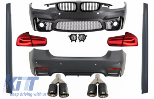 KITT brings you the new Complete Body Kit suitable for BMW F30 (2011-2019) with LED Taillights Dynamic Sequential Turning Light EVO II M3 M-Power CS Design with Dual Twin Exhaust Muffler Tips Carbon
