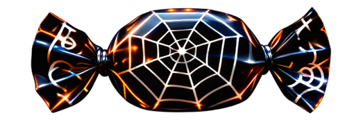 Halloween candy with spiderweb wrap