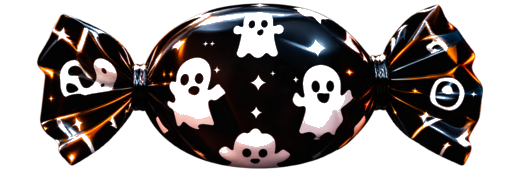 Halloween candy with striped wrap