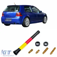 image-2-11 cm kurze Auto-Antenne mit Deutschlandflagge, geeignet für VW Golf 3 4 5 Polo 6N2 9N Bora