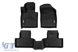 image-20-2 in 1 Gummi- und Teppichmatten geeignet für Volvo XC60 nach 2017 aus der Frogum 5D Race Rock Serie, 3-teiliges Set, schwarze Farbe