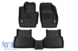 2 in 1 rubber and carpet mats suitable for Audi Q3 2011-2018 from Frogum 5D Race Rock series, 3 pieces, black