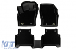 2 in 1 rubber and carpet mats suitable for Audi Q3 after 2018, Q3 Sportback after 2019, 4-piece set, black color from Frogum 5D Race Rock series-image-6232687