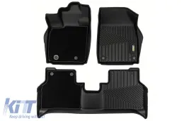 2 in 1 rubber and carpet mats suitable for Audi Q4 E-Tron, Cupra Born after 2021, Cupra Tavascan after 2023, Skoda Elroq after 2025, Skoda Enyaq, VW ID.4 after 2020, ID.5 after 2022, 3-piece set, blac-image-6232693