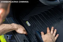 2 in 1 rubber and carpet mats suitable for Frogum 5D Race Rock series for Mercedes B class W247 after 2018, CLA C118, X218 Shooting Brake, GLA H247 after 2019, 3-piece set, black color-image-6232676