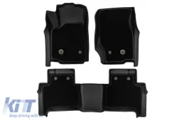 2 in 1 rubber and carpet mats suitable for Jeep Grand Cherokee 4xe after 2021 from Frogum 5D Race Rock series, 3-piece set, black color-image-6232817