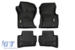2 in 1 rubber and carpet mats suitable for Range Rover Velar after 2017 from Frogum 5D Race Rock series, 4-piece set, black color - ABFMLR6019683
