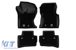 2 in 1 rubber and carpet mats suitable for Range Rover Velar after 2017 from Frogum 5D Race Rock series, 4-piece set, black color-image-6232646