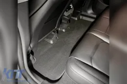 2 in 1 rubber and carpet mats suitable for Tesla Model Y 2020-2025 from Frogum 5D Race Rock series, 3-piece set, black color-image-6232725