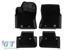 2 in 1 rubber and carpet mats suitable for Porsche Macan 2013-2024 from Frogum 5D Race Rock series, 4-piece set, black color-image-6232595