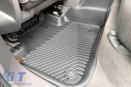 2 in 1 rubber and carpet mats suitable for Porsche Cayenne after 2017, Volkswagen Touareg after 2018, 3-piece set, black color from Frogum 5D Race Rock series-image-6232664