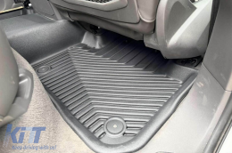 2 in 1 rubber and carpet mats suitable for Porsche Cayenne after 2017, Volkswagen Touareg after 2018, 3-piece set, black color from Frogum 5D Race Rock series-image-6232665