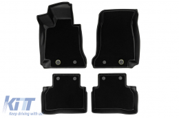 2 in 1 rubber and carpet mats suitable for Mercedes E class W213 sedan, S213 wagon 2016-2023, 4-piece set, black color from Frogum 5D Race Rock series-image-6232766