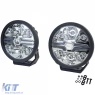 2-teil SET HELLA VALUEFIT Schwarze Klinge LED Zusatzfernscheinwerfer 9˝ Rund Legal-image-6207625