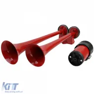 2-Ton Bootshorn mit 2 Metallhörnern rot + Kompressor 12 Volt-image-6204709