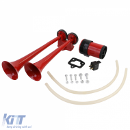 2-Ton Bootshorn mit 2 Metallhörnern rot + Kompressor 12 Volt-image-6204716