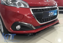 208 Basic Front Lip Piano Black Vacuum Plastic / 2012-2019