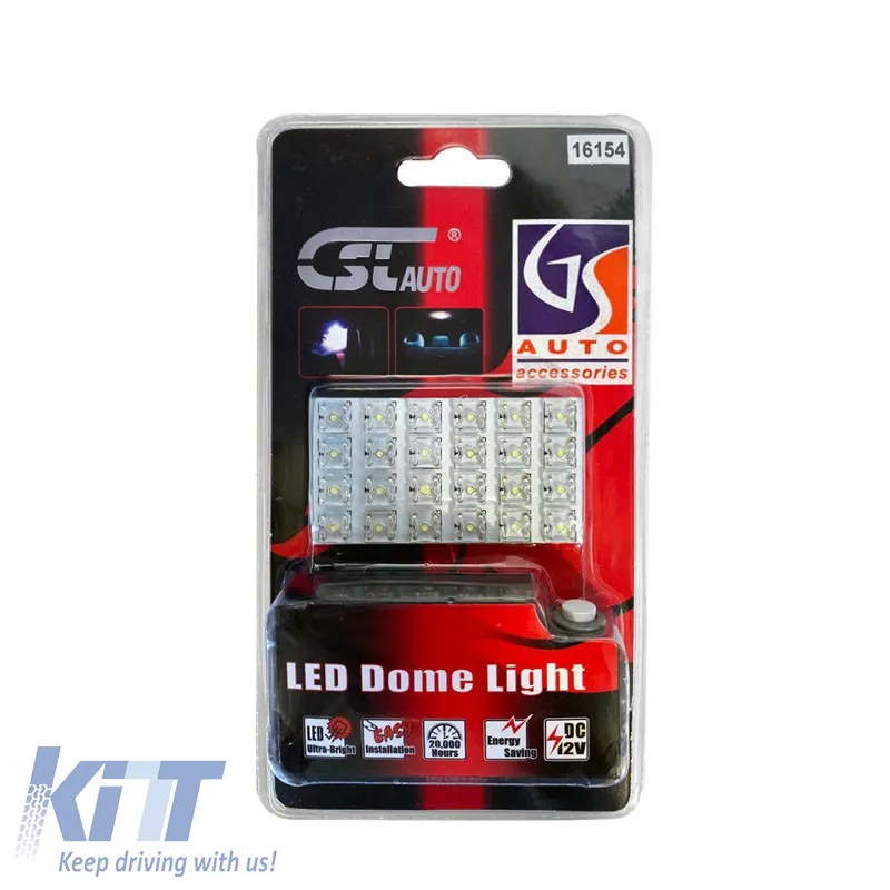 24 LED Dome Light suitable for 12 volt with 5 Adapters White Color 1pc