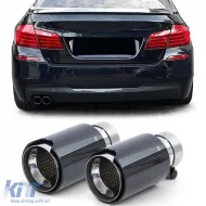image-40-2x 90mm Carbon-Auspuffendrohr mit Absorber, geeignet für BMW 5er F10 F11 2010-2016