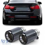 2x 90mm carbon exhaust tailpipe with absorber for 4 Series BMW F32 F33 F36 2013-2021 - ODEMTB6013030