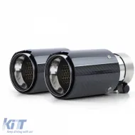 2x 90mm carbon exhaust tailpipe with absorber for 1 Series BMW E81 E82 E87 E88 2004-13-image-6278545