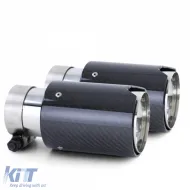 2x 90mm carbon exhaust tailpipe with absorber for 1 Series BMW E81 E82 E87 E88 2004-13-image-6278546