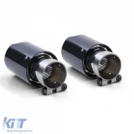 2x 90mm carbon exhaust tailpipe with absorber for 1 Series BMW E81 E82 E87 E88 2004-13-image-6278548