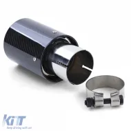 2x 90mm carbon exhaust tailpipe with absorber for 1 Series BMW E81 E82 E87 E88 2004-13-image-6278549