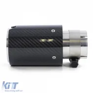 2x 90mm carbon exhaust tailpipe with absorber for 1 Series BMW E81 E82 E87 E88 2004-13-image-6278551