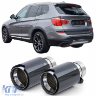 2x 90mm exhaust tailpipe carbon with absorber for BMW X3 F25 2010-2017 - ODEMTB6014621