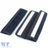 2x Sicherheitsgurtpolster, Gurtkissen, Schwarz mit Grauen Nähten-image-6203969