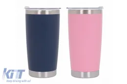 image-2-2x Thermos Tazza Termica Acciaio Inox SS304 con coperchio Doppia Parete 590m Leggera Rosa Blu