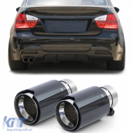 2x90mm exhaust tailpipe carbon with absorber for 3 Series BMW E90 E91 E92 E93 2005-2013 - ODEMTB6013899