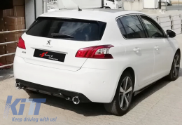 308 GTI Rear Diffuser With 2 Chromee Exhaust Tips Piano Black Vacuum Plastic / 2012-2018 - DTRBDP6026641