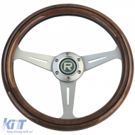 35-ös fa sportkormány ezüst küllőkkel vintage stílus-image-6206748