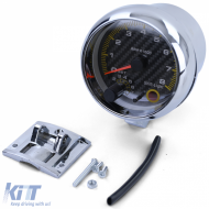 3,5 Zoll Tachometer Performance Chrom mit Schaltlicht und Carbon-Zifferblatt-image-6194260