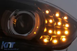 3D Angel Eyes LED DRL Ксенон Фарове подходящи за BMW 3 Series E90 E91 LCI (2008-2011) Черен-image-6089268