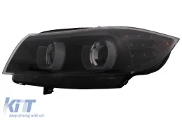 3D Angel Eyes LED DRL Ксенон Фарове подходящи за BMW 3 Series E90 E91 LCI (2008-2011) Черен-image-6089269